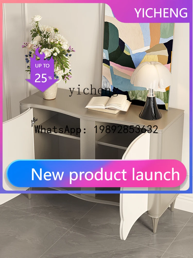 

light luxury solid wood dining side cabinet tea living room entrance cabinet storage decoration cabinet