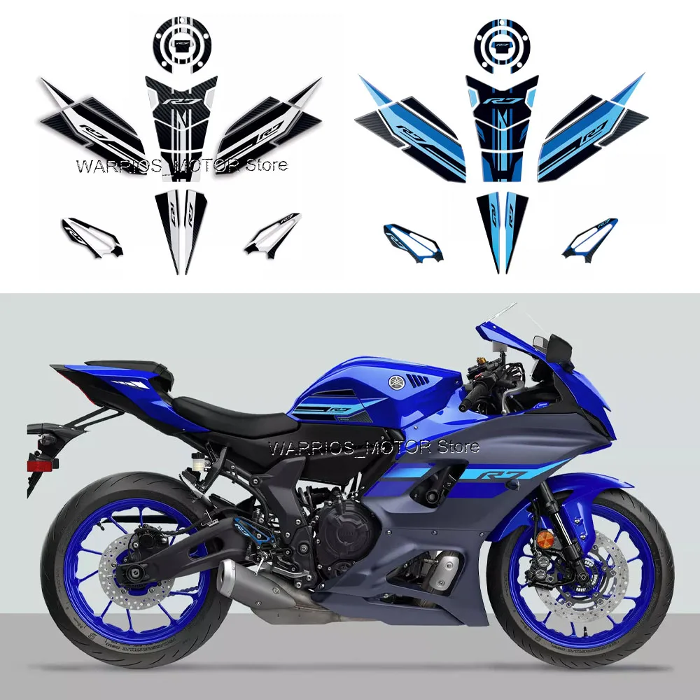 For Yamaha R7 2021 2024 New Motorcycle Tank Pad Protection Sticker 3D Gel Epoxy Stickers Kit