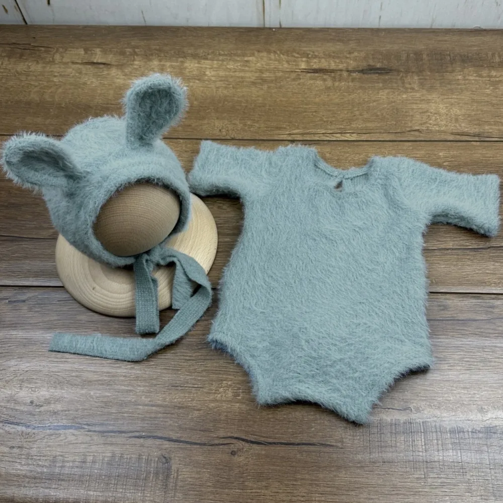 

Мягкие вязаные реквизиты для фотосессии новорожденных, очаровательный легкий кролик, реквизит для косплея, милые аксессуары для фотосессии