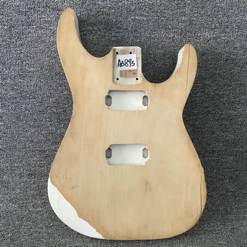 AB895 Custom Order Unfinished Electric Guitar Body 2 Humbucker Pickups Right Hand for DIY Replace with Damages