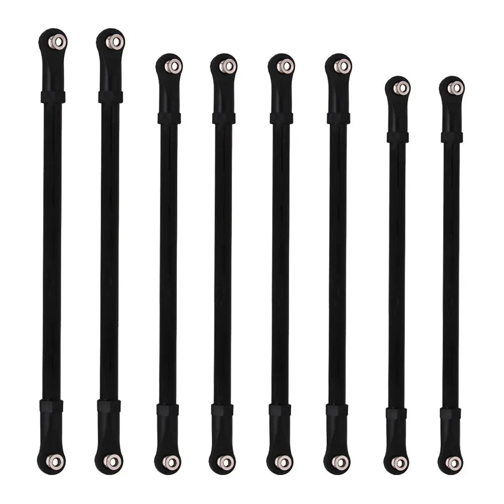 8Pcs Rc Car Aluminum Alloy Pull Rod Set Sturdy Metal Tie Rod for 1 10 Scale 313Mm Wheelbase Compatible Scx10