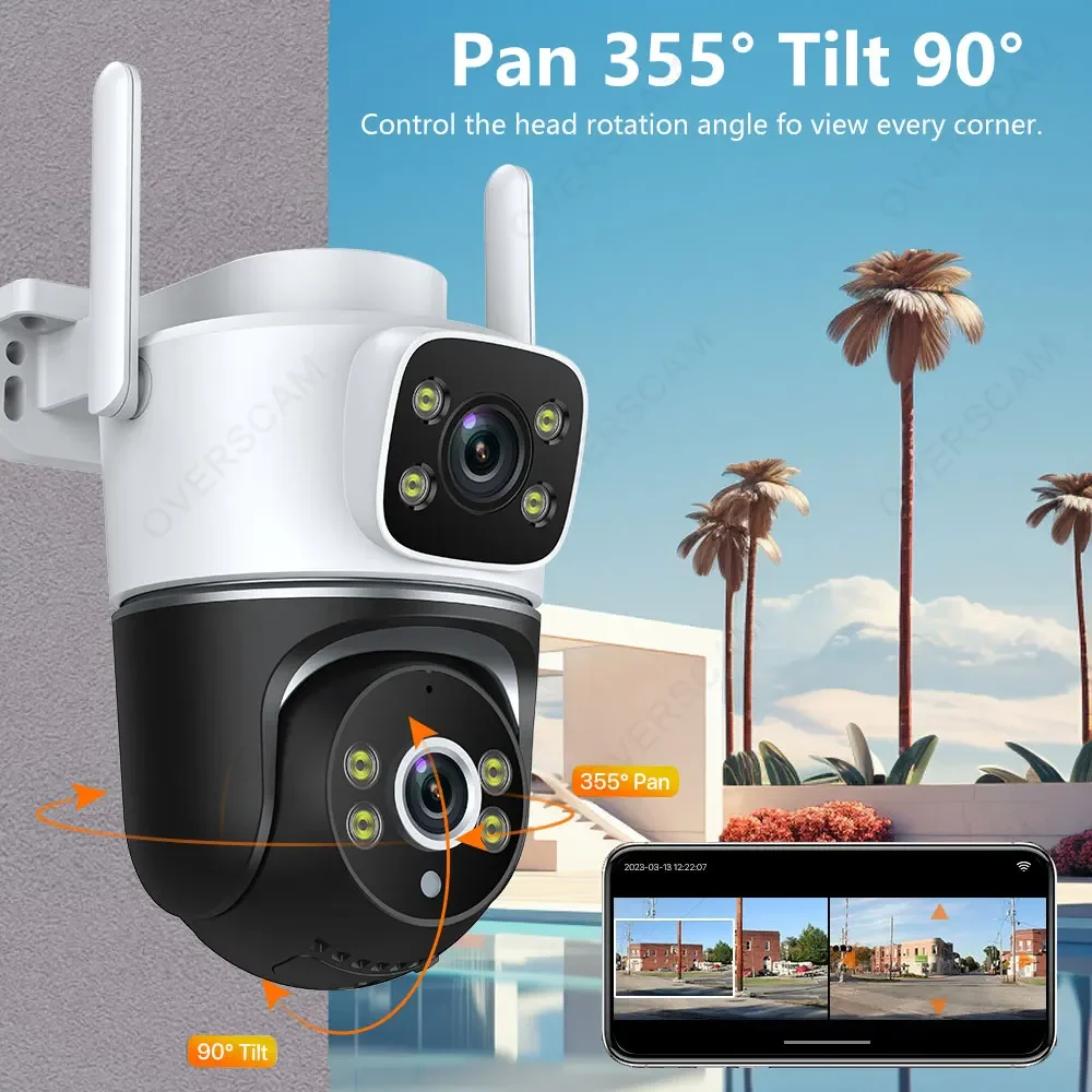 Imagem -05 - Lente Dupla Ptz Wifi Câmera Tela Dupla Humano Rastreamento Automático ao ar Livre 4mp Segurança Vídeo Vida Inteligente Câmera de Vigilância Tuya 4k 8mp