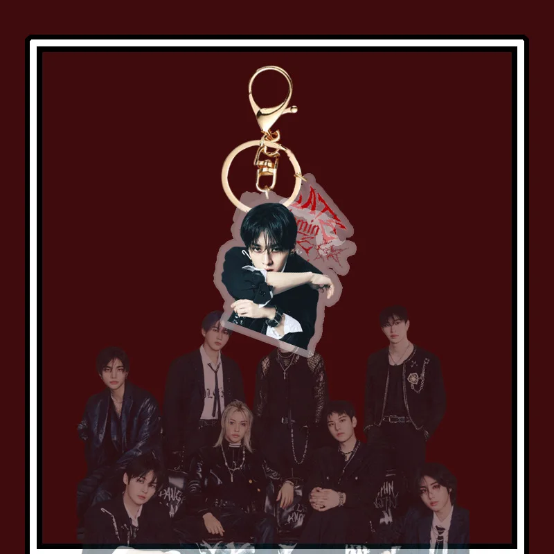 Popular Korean idol group acrylic keychain album ATE five-star pendant key Bang Chan Lee peripheral car chain bag accessories