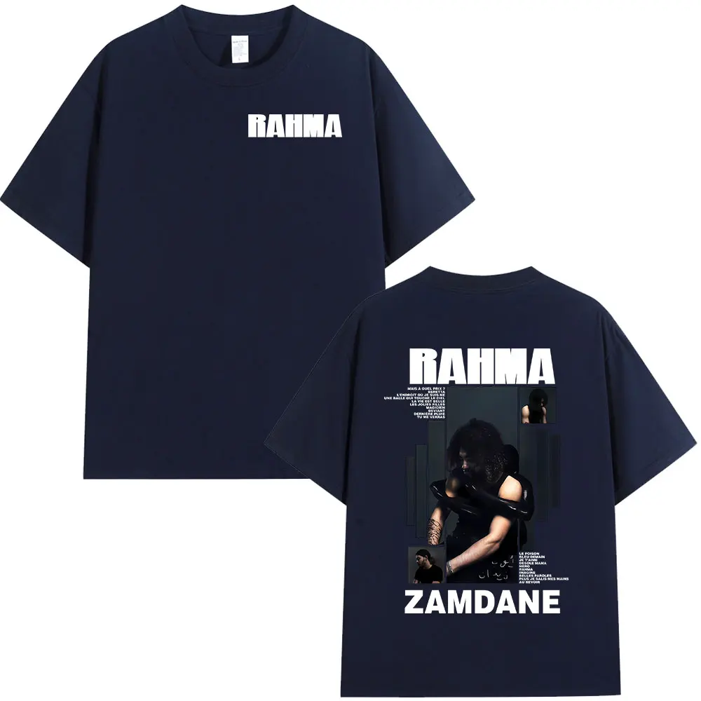 مغني الراب Zamdane RAHMA ألبوم الجرافيك تي شيرت الرجال النساء الهيب هوب موضة البوب الموسيقى تي شيرت الرجال عادية خمر المتضخم تي شيرت