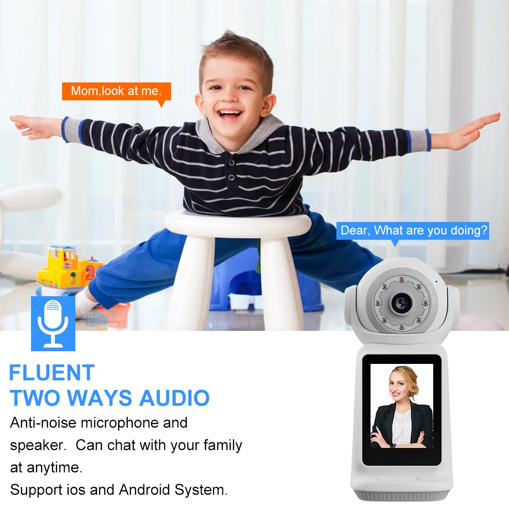 Hongnaer 5MP 2.5K Indoor Smart Wireless Video Call Night Vision IP PTZ V380 Pro Full HD WiFi Network CCTV Security Home Camera