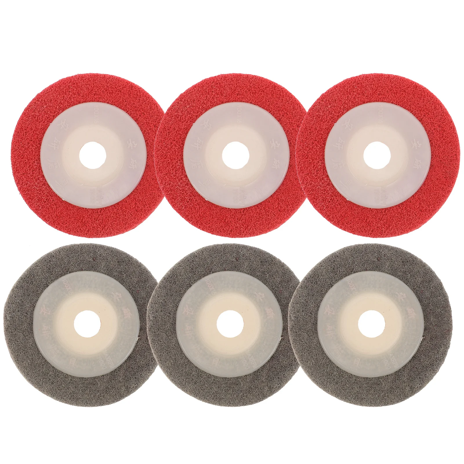 

6 Pcs Fiber Nylon Polishing Wheel for Grinder Angle Buffing Wheel Pad Red Gray Surface Polishing Disc S Disc