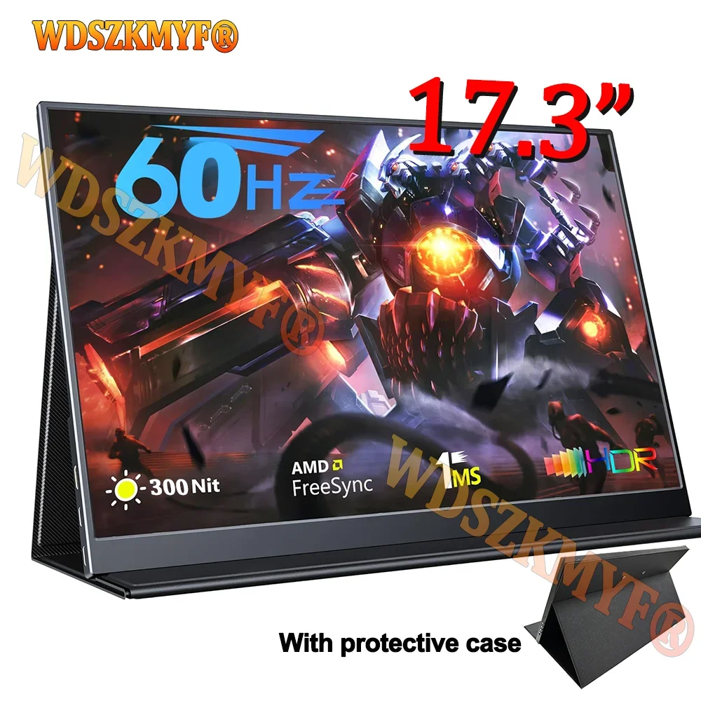 

17.3 inch Portable Monitor HD IPS Display Computer Monitor Extend Mode HDMI-Compatible For Laptop Xbox Switch PC Gammer Screen