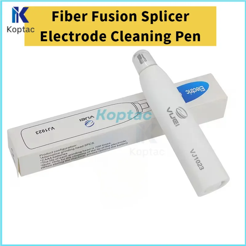 Electric Optical Fiber Fusion Splicer Electrode Cleaning Pen With 6 Pcs Grinding Head Cleaner FTTH