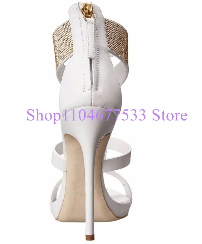 Модный дизайн, женские сандалии с кристаллами, новые женские сандалии-гладиаторы на тонком каблуке, женские туфли-лодочки на высоком каблуке большого размера