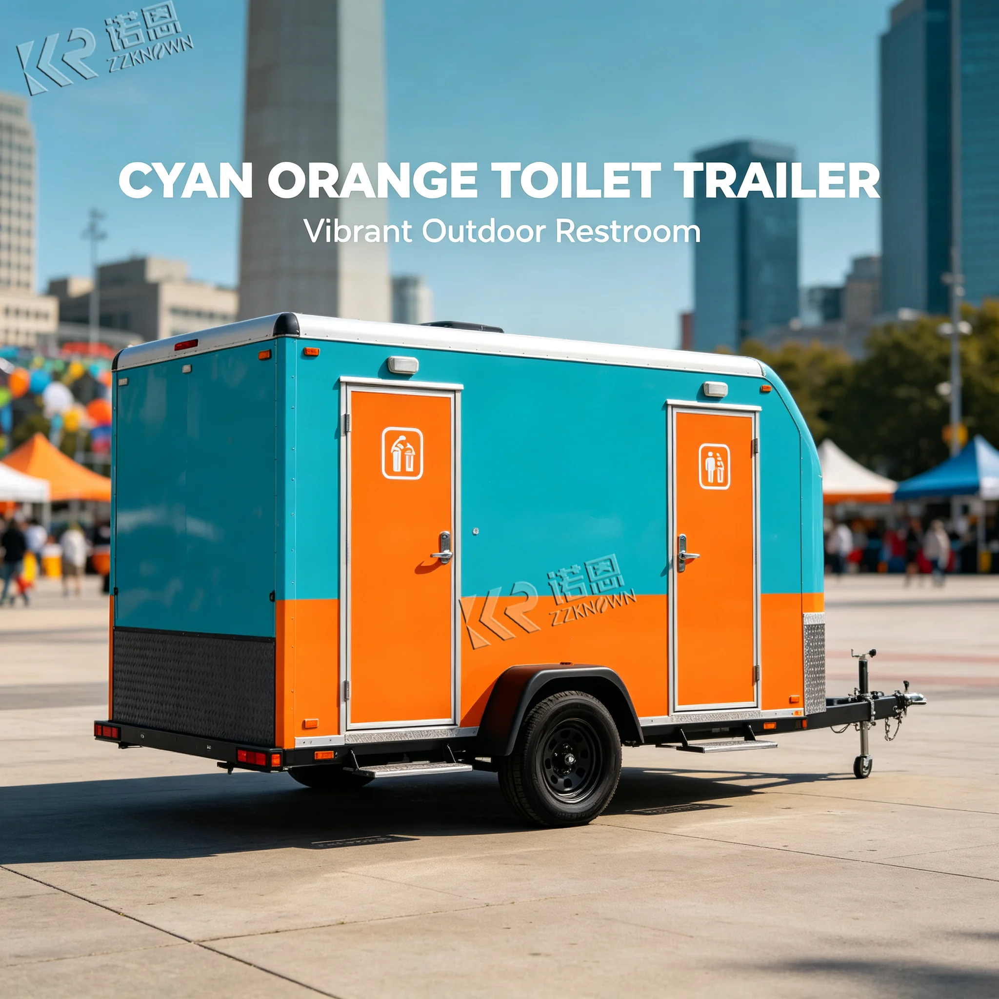 Luxury Portable Toilet Trailer with Air Conditioning Mobile Bathroom for Outdoor Events