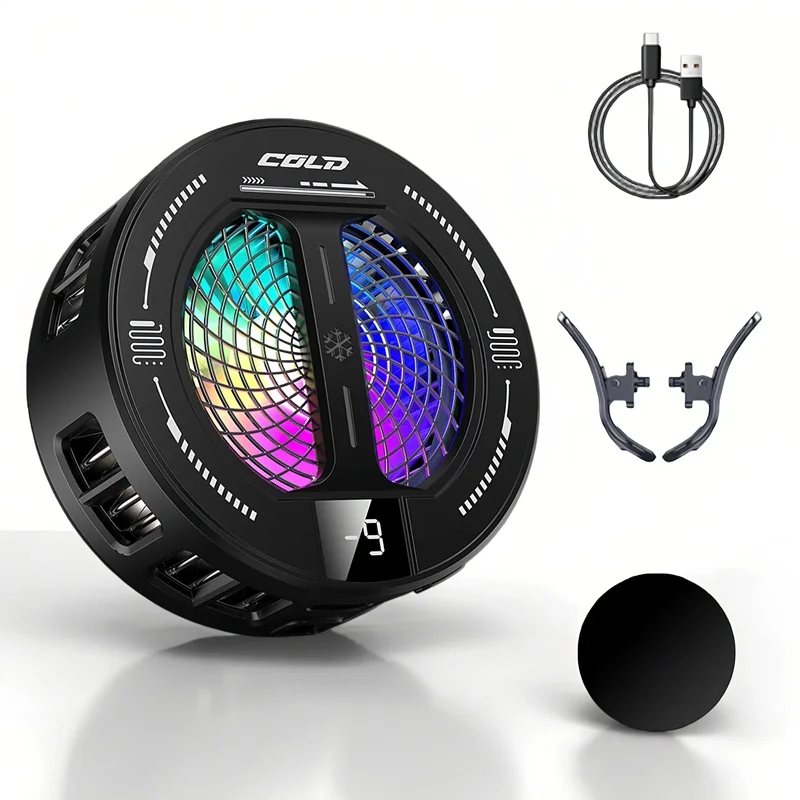 

Магнитный кулер для телефона K36 с цифровым дисплеем и RGB-подсветкой, совместимый с iPhone 17, 16, Samsung, Xiaomi