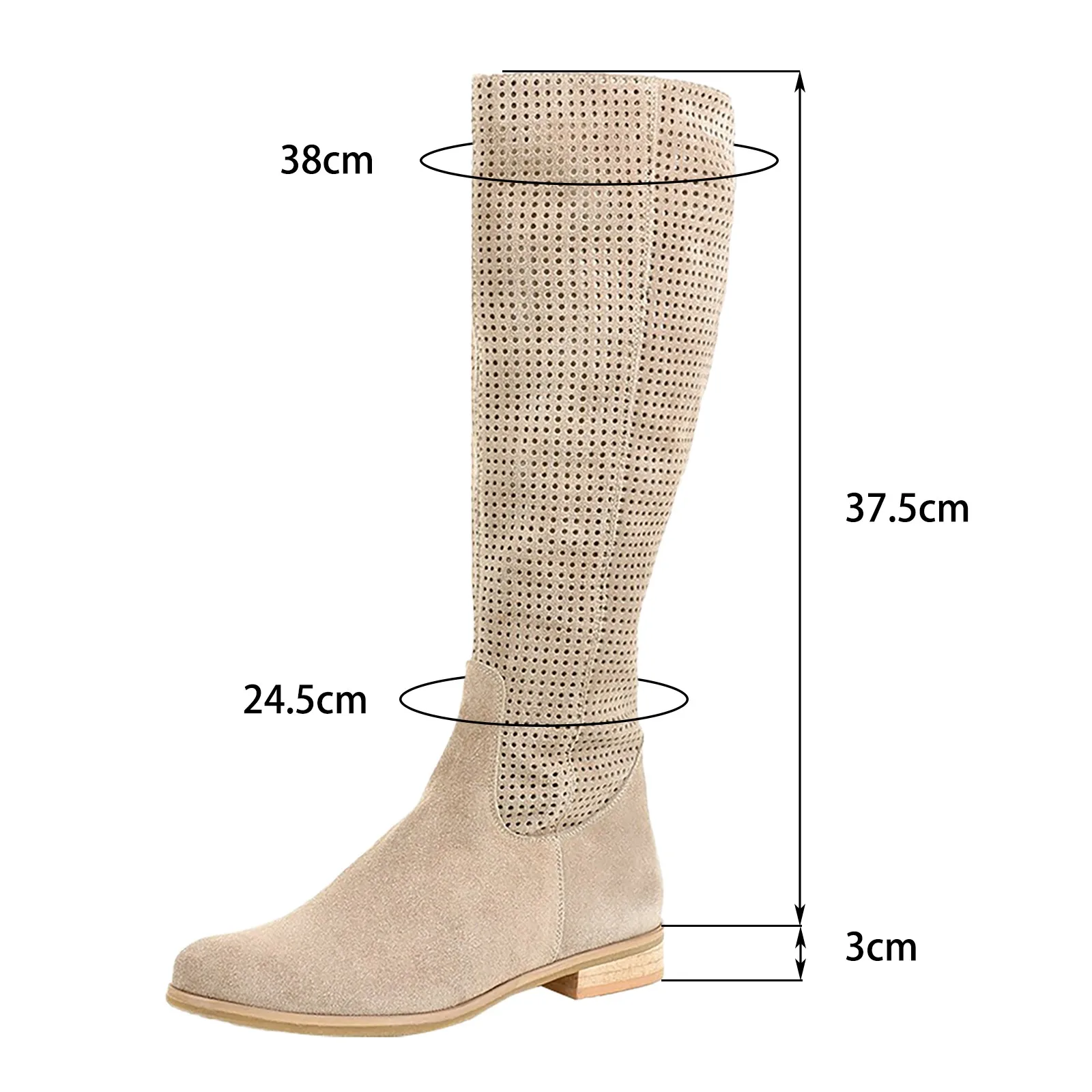 Women Knee High Boots Sexy Suede Winter Designer Luxury Casual Zipper Low Heel Female Shoes Comfortable Elegant Lady Boots 2024