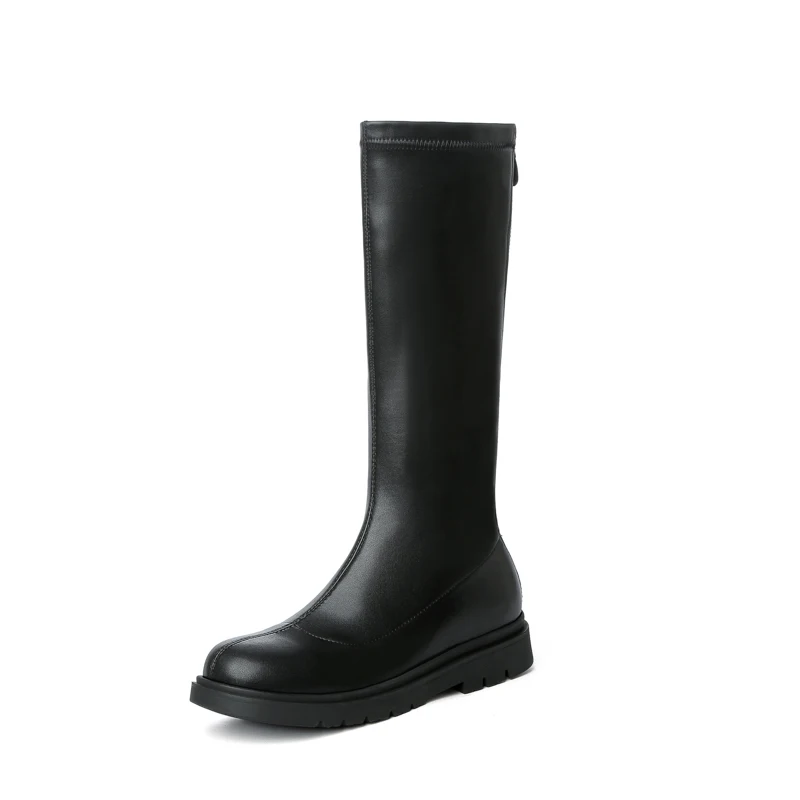 New Children Fashion Boots Autumn Winter Kids Shoes Girls Lining Plush White High Long Boots Princess Performance Student Black