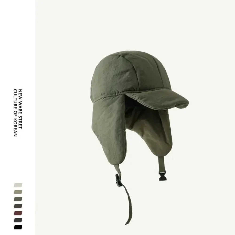 

Japanese Padded Lei Feng Hat Men and Women Riding in Winter Windproof Thickened Warm Ear Protection Casual Skiing Bomber Hats