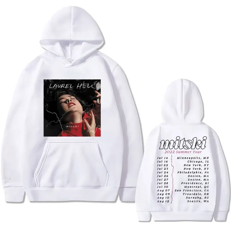 Hot Sale Singer Mitski Laurel Hell Poster Music Album Print Hoodie Men Women Fashion Fleece Cotton Sweatshirt Man Loose Hoodies