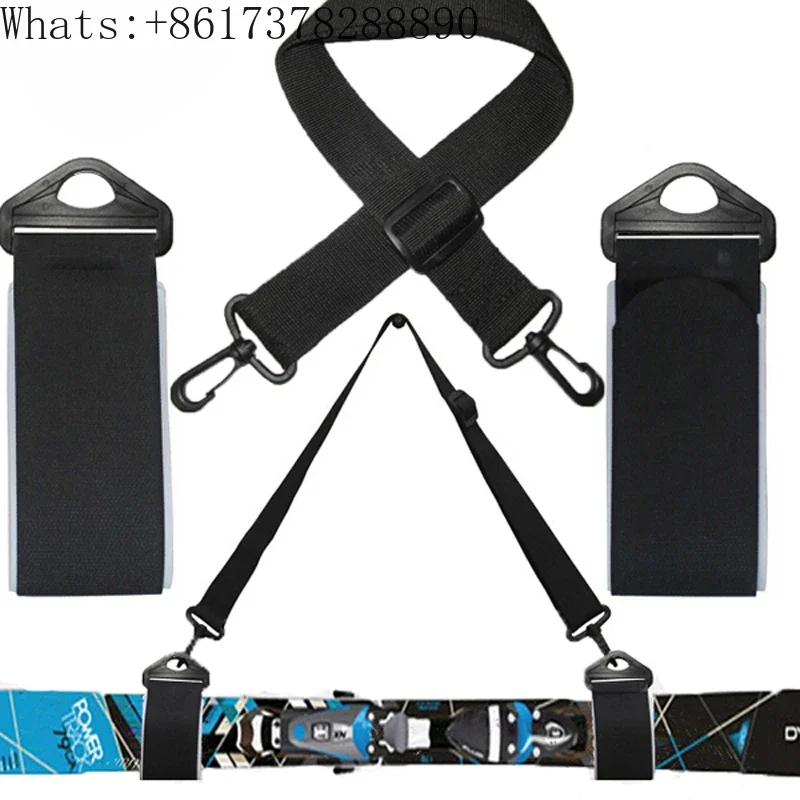 Cross-country and alpine skis simple harness, ski protection straps, detachable and fixed backpack