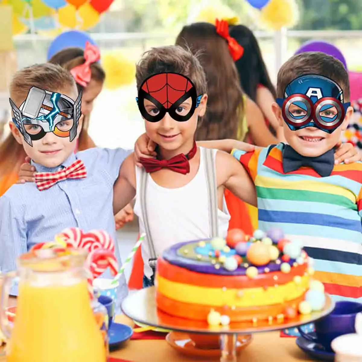8PCS Spider-Man Paper Eco-Friendly Glasses Cosplay Superhero Funny Photo-Taking Kids Party Birthday Props decorate Gifts Toys