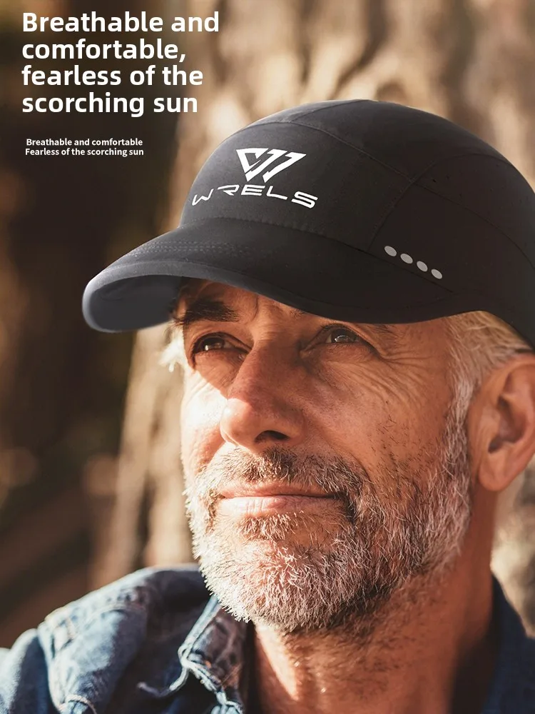 

WRELS Sports Running Sun Hat Portable Foldable Marathon Sunscreen Breathable Qui Dry Baseball Cap Outdoor Summer Hat