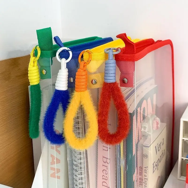 A4 Transparent Folder Large Capacity Zipper Handbag Student Test Paper Classification Storage Bag Office Document Portfolio