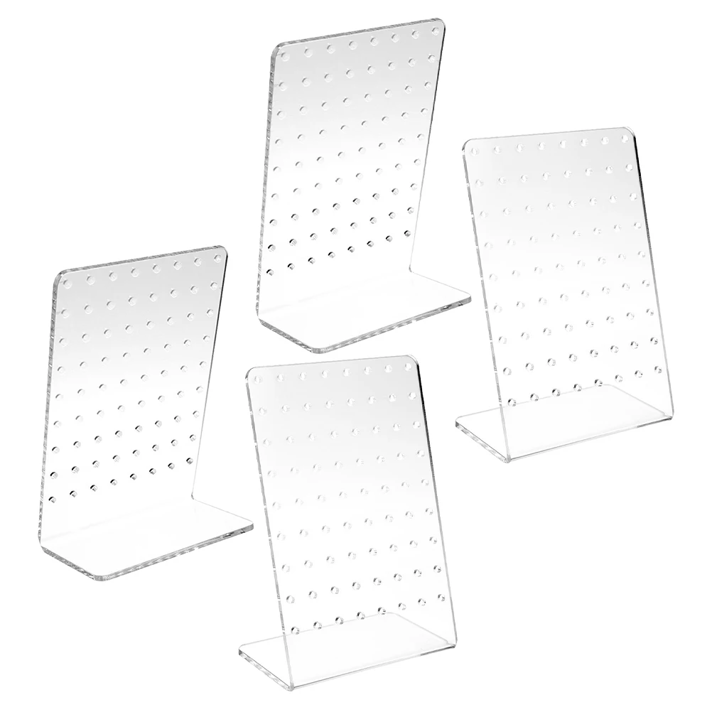 

4Pcs Acrylic Earring Display Stand Organizer 72 Holes Jewelry Holder for Studs Hoop Dangling Earrings Compact Storage