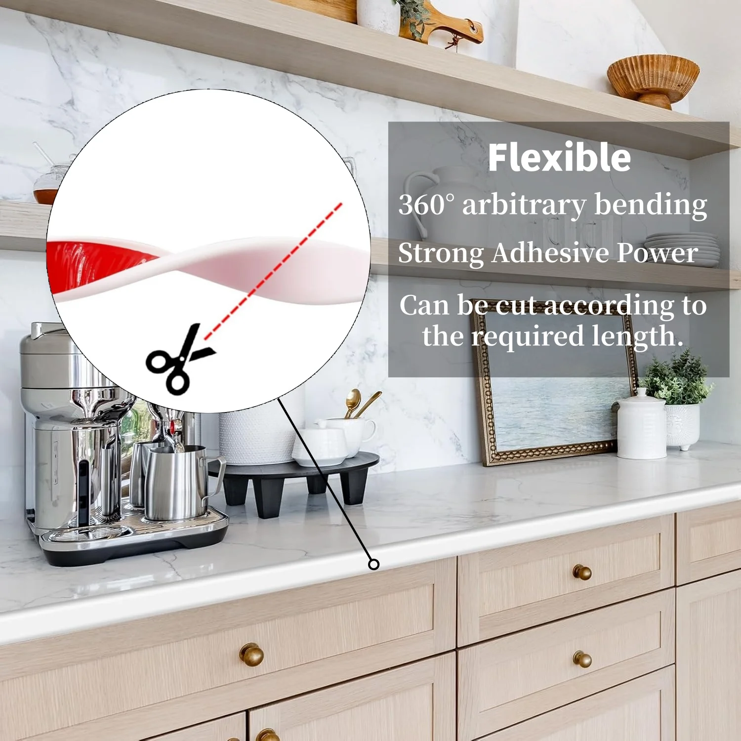 1PC U-shaped Self-Adhesive Edge Trimming Strip - A Flexible Wood Edge Protector Suitable for Countertops, Cabinets, Tables, image 6