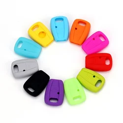 Silicone Rubber Car Key Cover Fit for Fiat Stilo Punto Seicento Remote Key Case Fob Car-styling 2 Buttons