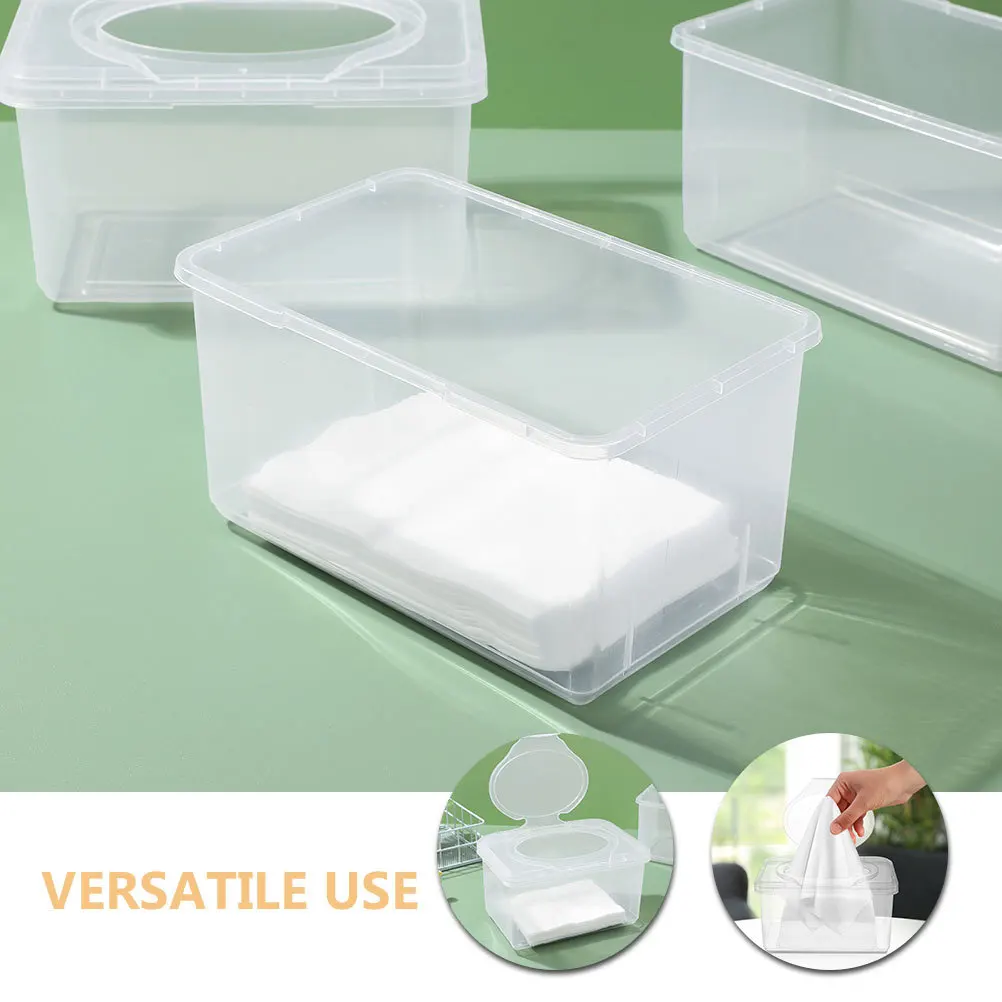 4Pcs Portable Wipe Container Travel-Friendly Baby Wipes Dispenser Refillable Plastic Case for Wet Dry Tissues Compact