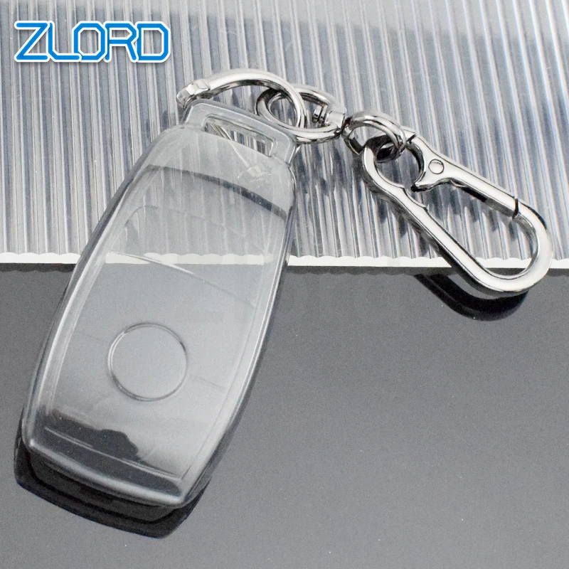 Transparent TPU Car Key Case Cover for Mercedes Benz E C S GLC Class E200 E400 E63 W213 S550 S560 C260 A200 Key Shell Protector