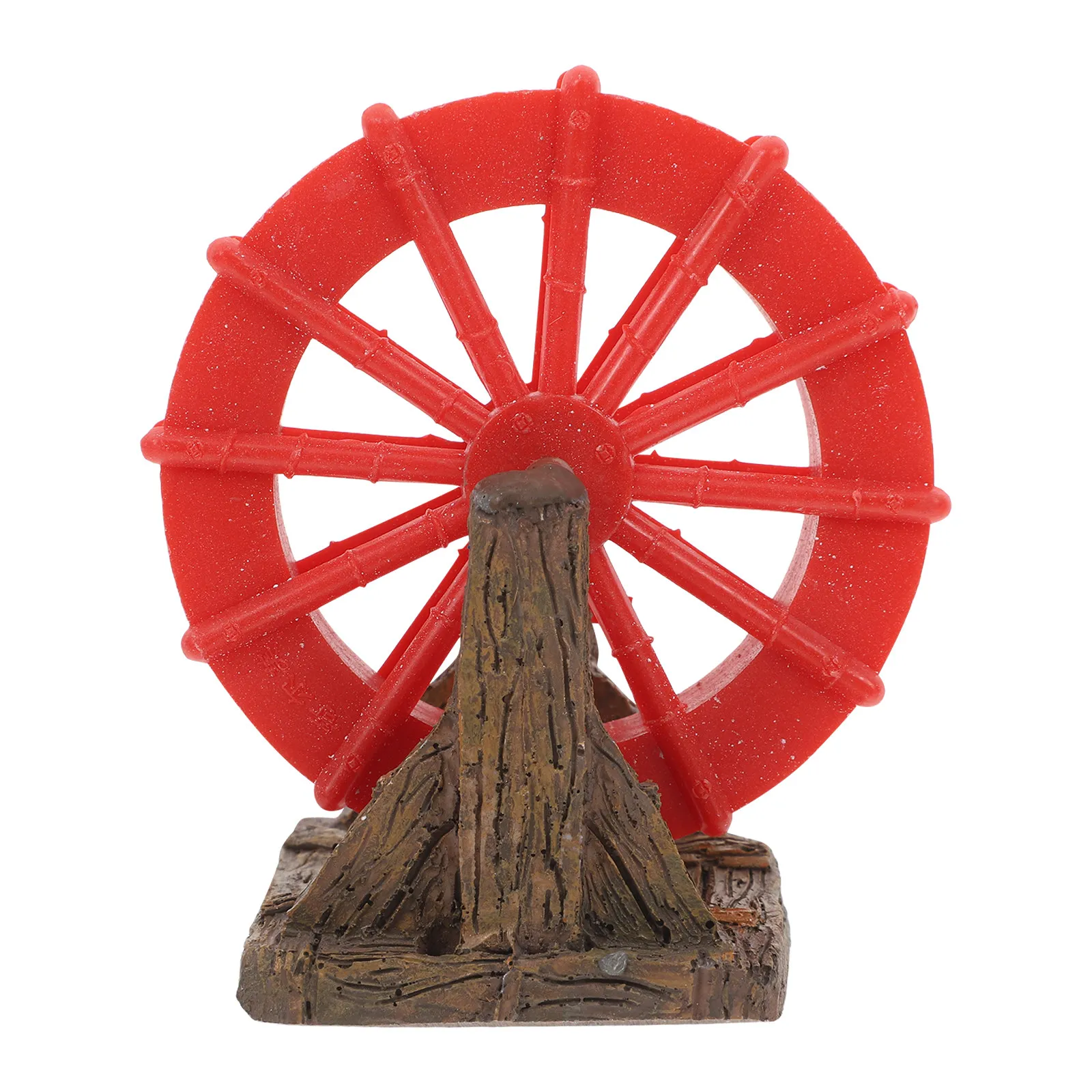 Realistic Resin Waterwheel Aquarium Decoration with Dynamic Rotation for Oxygenation Fish Tank Landscape Ornament Aquatic
