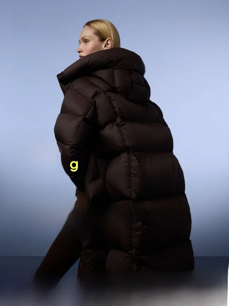 

Bosideng Long Puffer Jacket Women's Soft Warm Reversible Winter Coat Duck down Filling City Casual Thickened Nylon Fabric