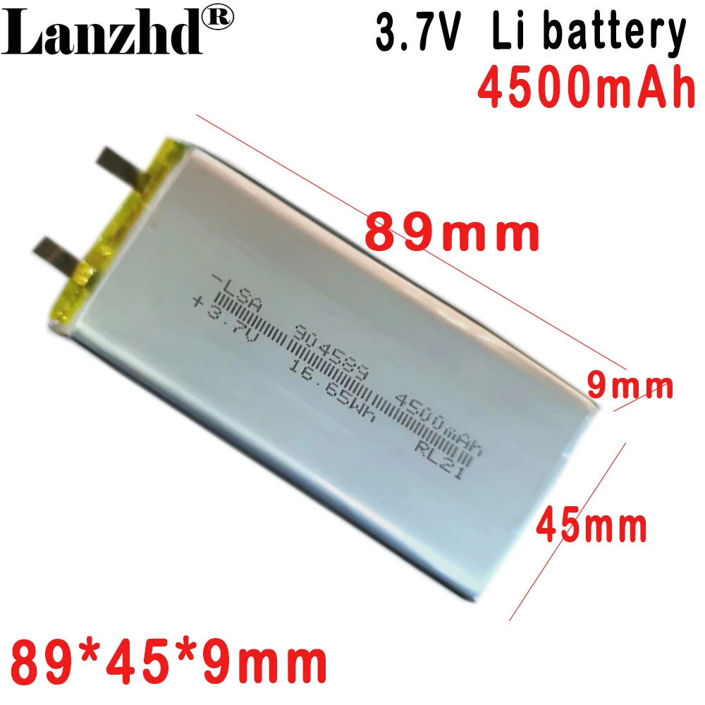 904589 Li Polymer Lithium Battery 4500mAh 3.7V For Notebook with built-in battery LED light fixture