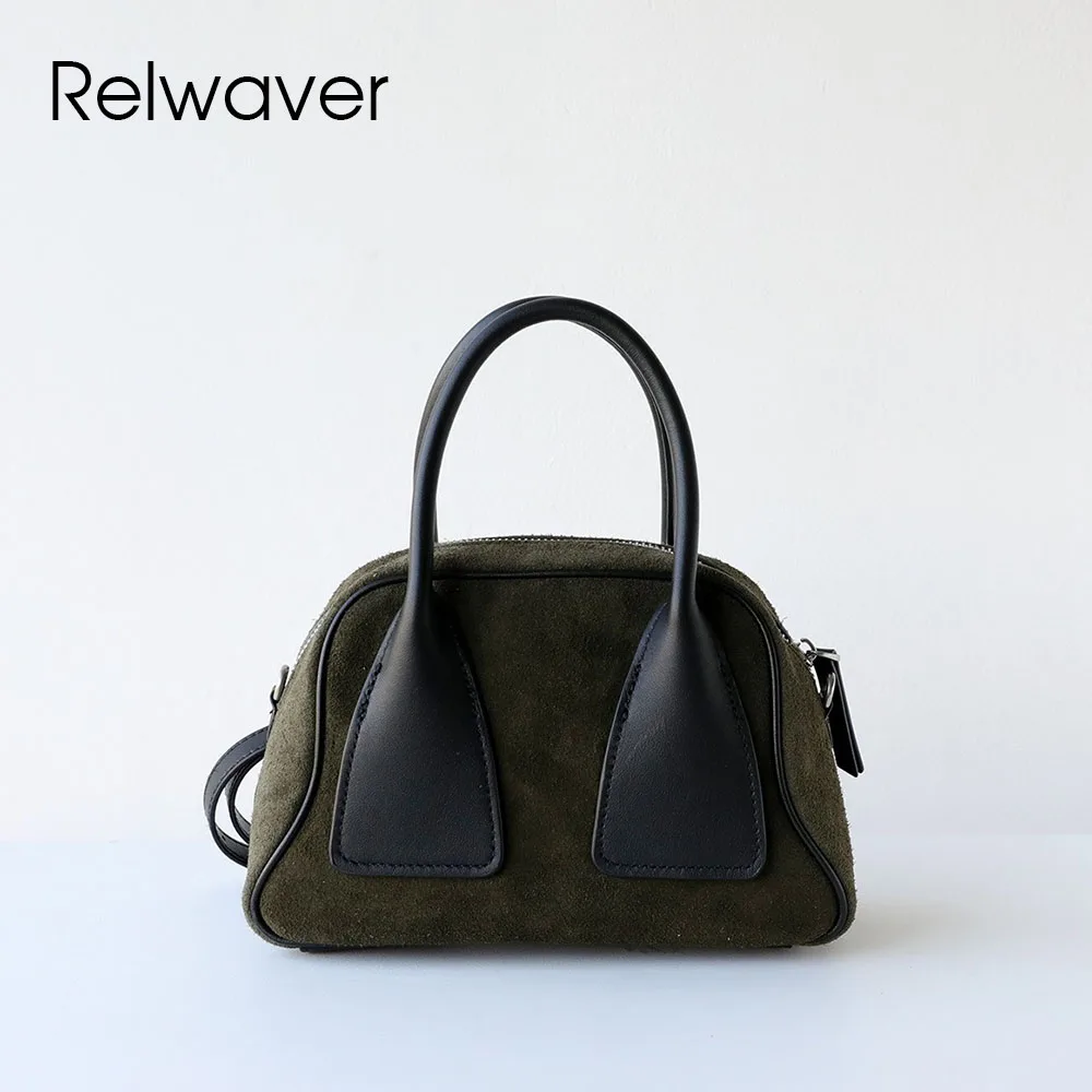 حقيبة يد صغيرة من جلد البقر من Relwaver حقيبة كتف عصرية لربيع وصيف 2026 حقيبة كروس متعددة الاستخدامات حقيبة بولينج أنيقة حقيبة حفلات