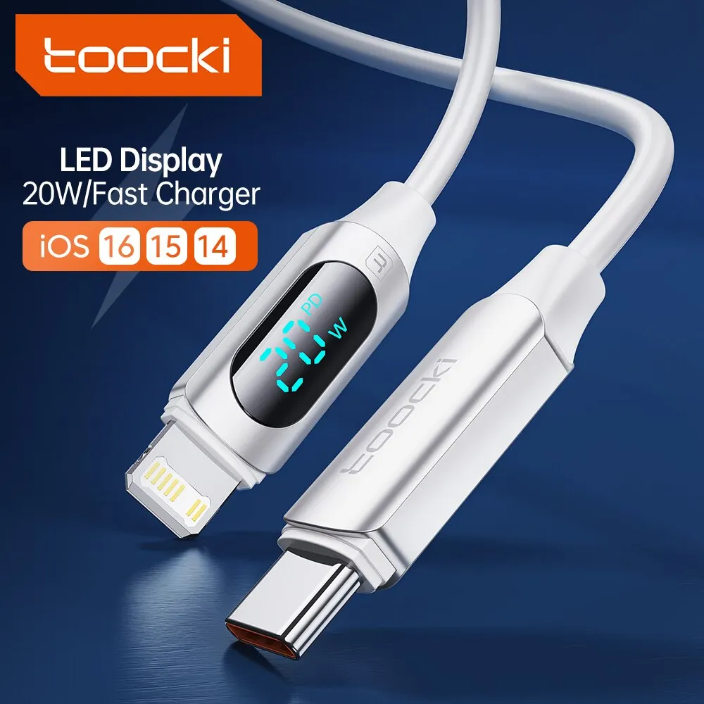 Toocki Cable For iPhone Charger 11 12 13 Pro Max XS X Fast Charge Charger USB C To Lighting Cable 20W Data Wire For iPad Macbook