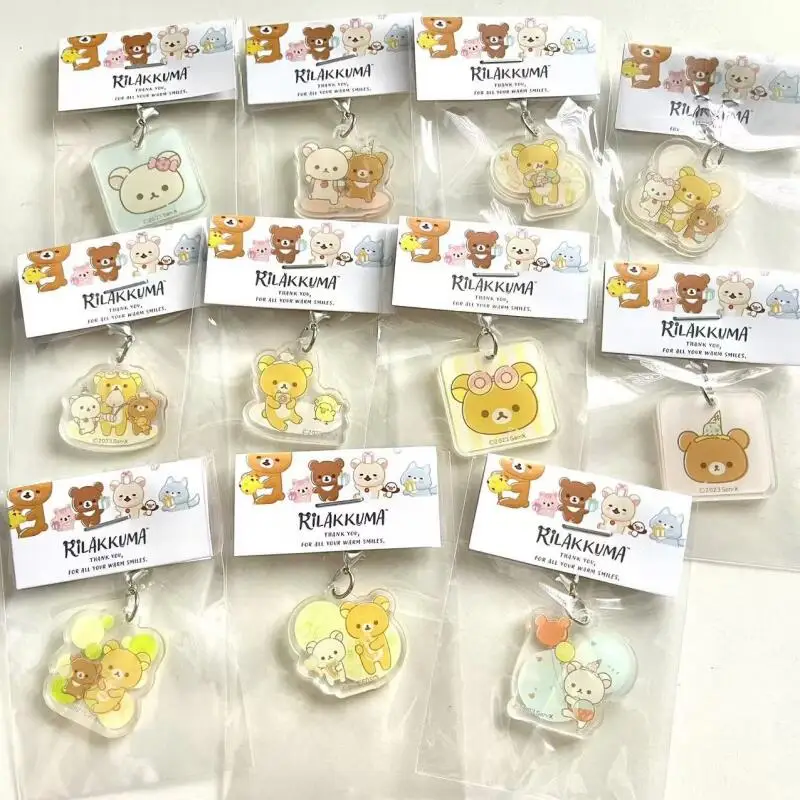 

Милый акриловый брелок-цепочка с персонажами Rilakkuma из мультфильмов и аниме, креативный подарок на день рождения для мальчиков и девочек