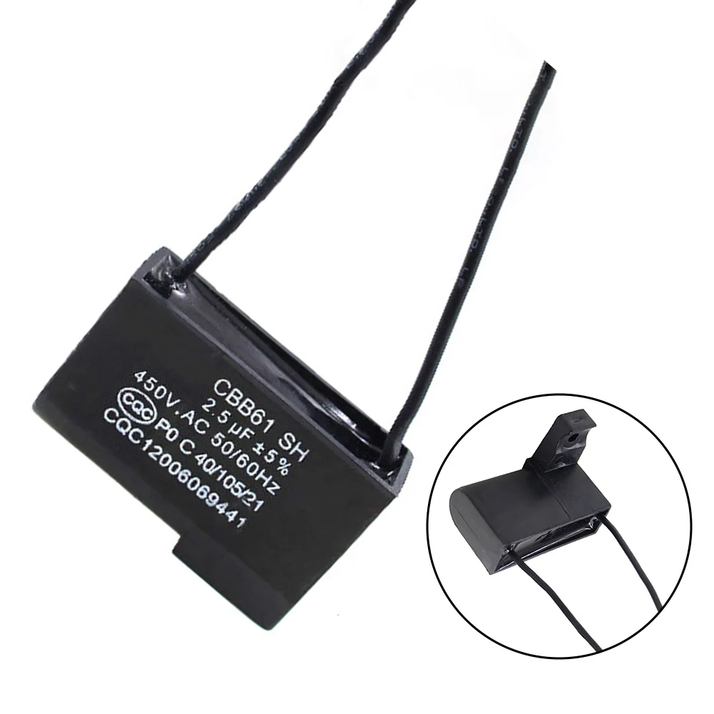CBB61 Type Starting Capacitor 2.5uF Rated At 450V AC For Ceiling Fan And Table Fan Motor Starting Applications