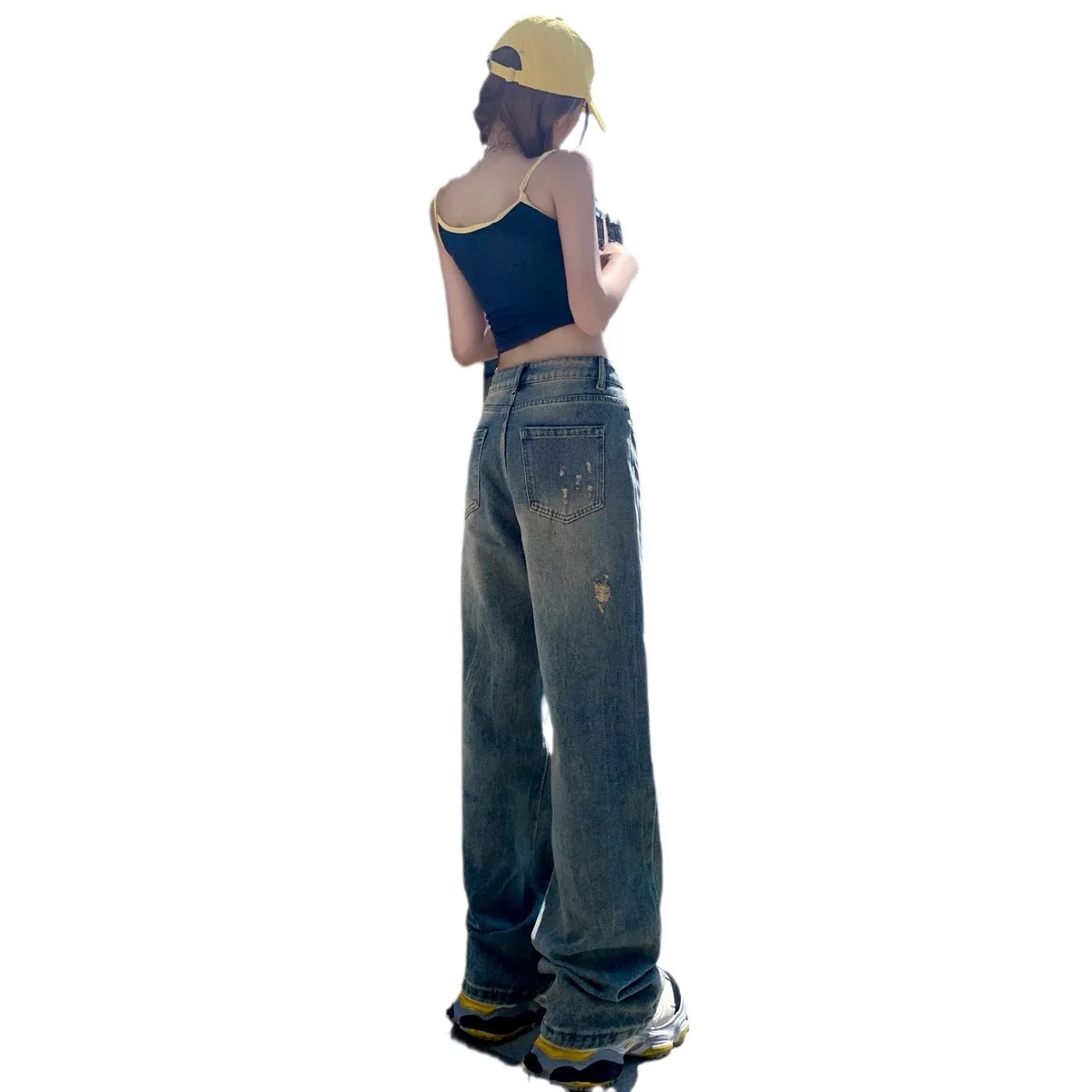 Vaqueros de otoño para mujer, vaquera occidental, estilo americano, Retro, Vintage, borlas, flecos, Unisex, Harajuku, chica alternativa japonesa