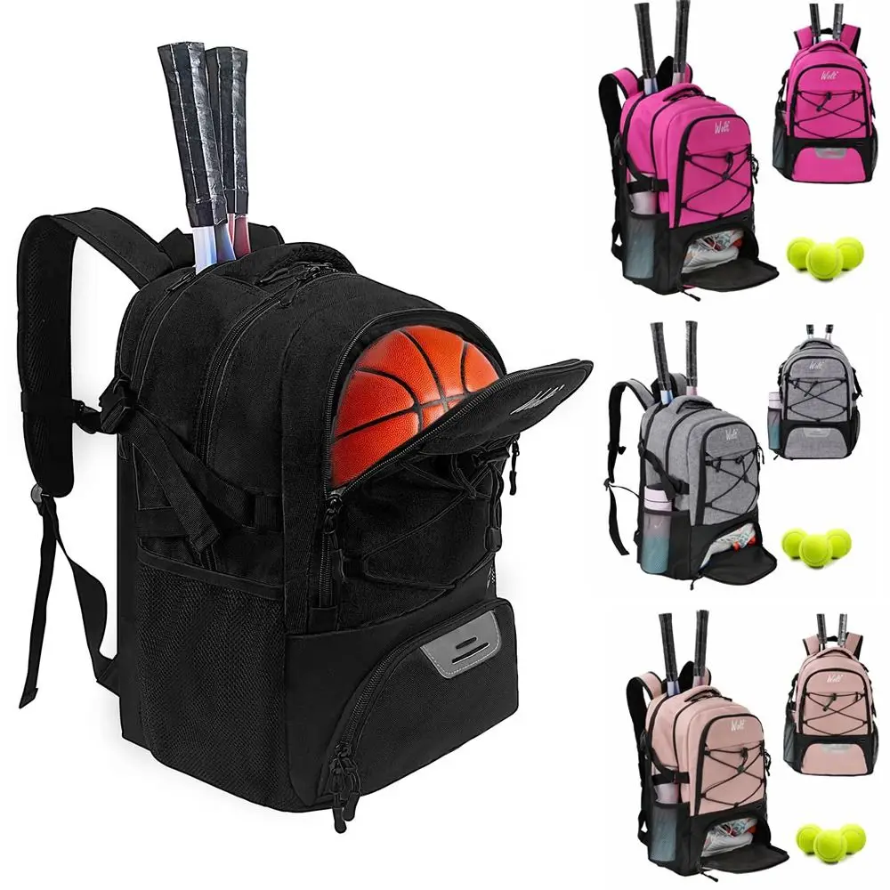 大容量ウォルトテニスバッグ耐摩耗性通気性テニスラケットバックパックシューズコンパートメントバスケットボールバックパック