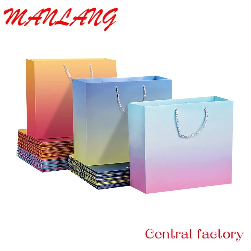 Custom  2023 Free Sample Gift Packaging Custom Shopping Paper Bag With Your Own Logo Brown Kraft Paper Bags