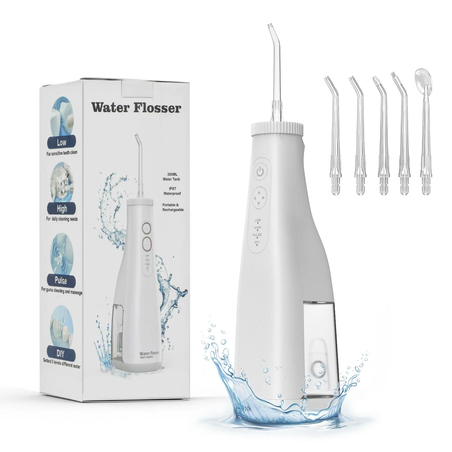 New Water Flosser Teeth Cleaning  Irrigator Water Pick Electric Waterflosser Portable Oral Irrigator Water Flosser 300ML