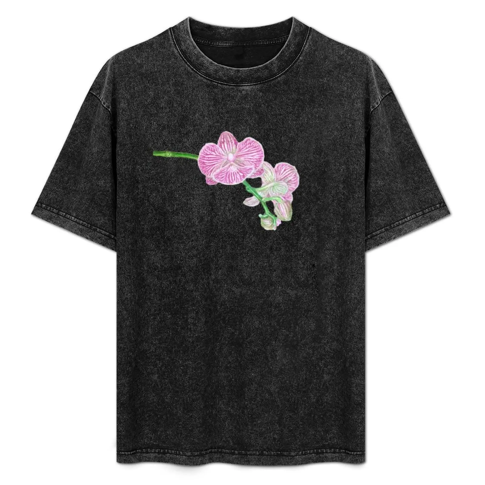 

Color Pencil Pink Orchid Flower T-Shirt Christmas Theme Tee Top