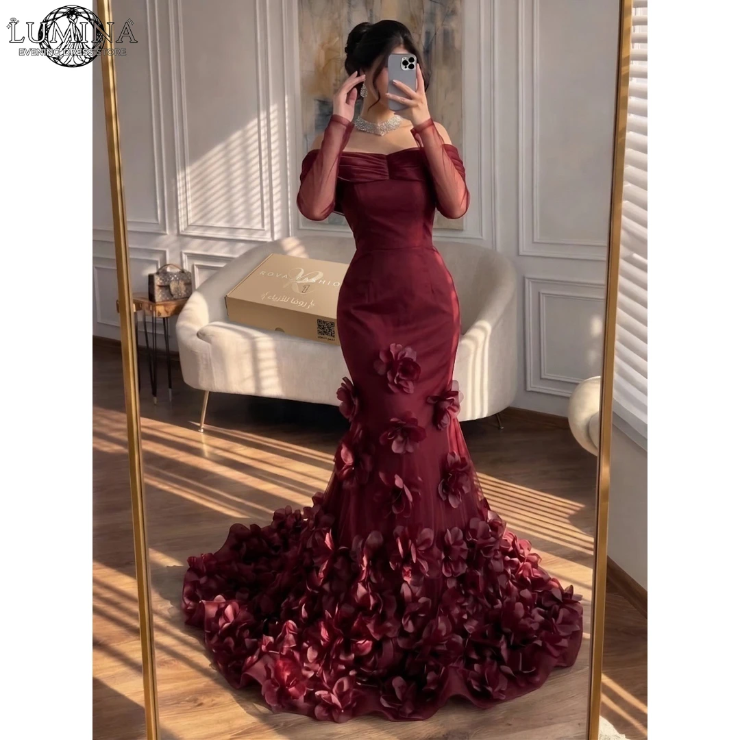 

Lumina One Shoulder Evening Dresses Wedding Party Dress Fishtail Skirt Ball Gowns Custom Made Chiffon Women's Prom Dress 2026