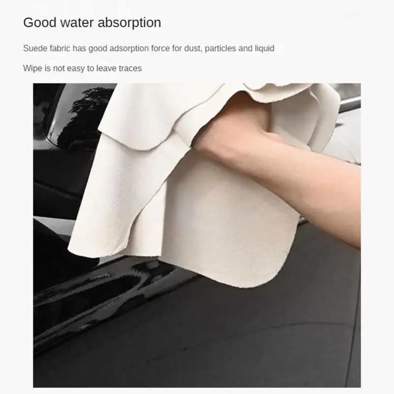 

Multi Size Auto Motorcycle Natural Drying Chamois Approx Free Shape Genuine Leather Cloth Washing Deerskin Car Cleaning Stuff