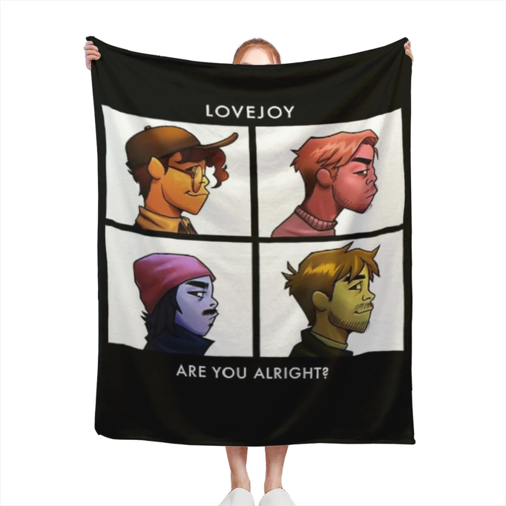 

lovejoy band tshirt sticker Medium Blanket Soft comforter sets throw for Couch Warm Flannel Blankets Bedroom Décor