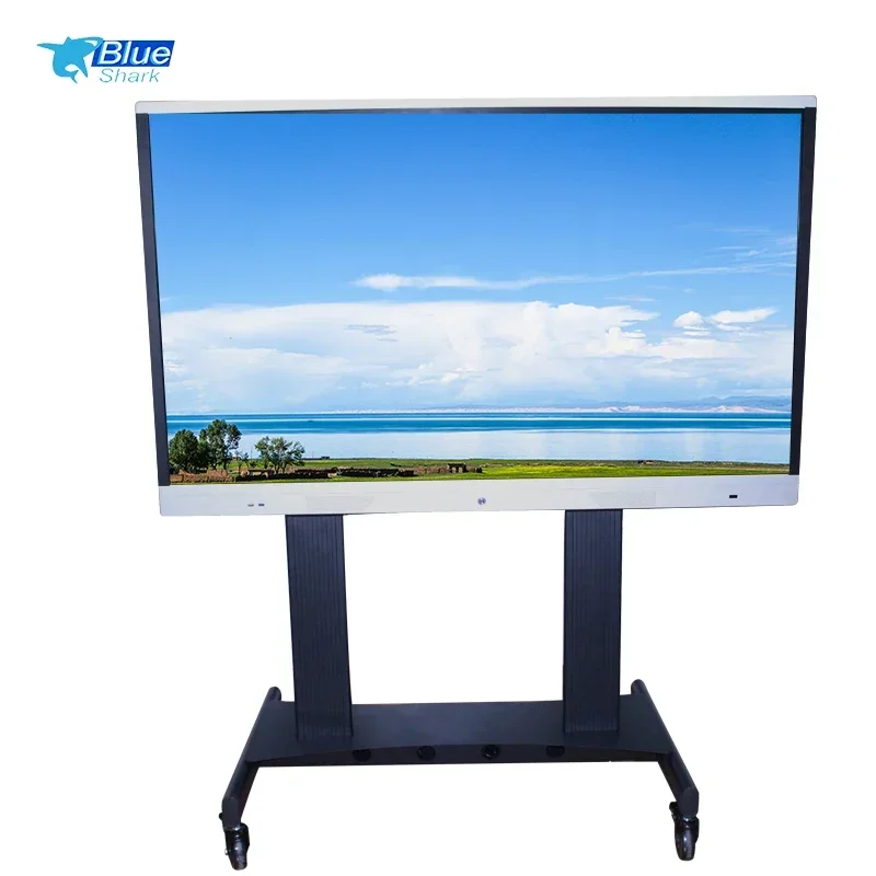 65-86 Inch Motorized TV Lift Electric Mount Stand  with Wheels for Flat Panels Audiovisual Equipment