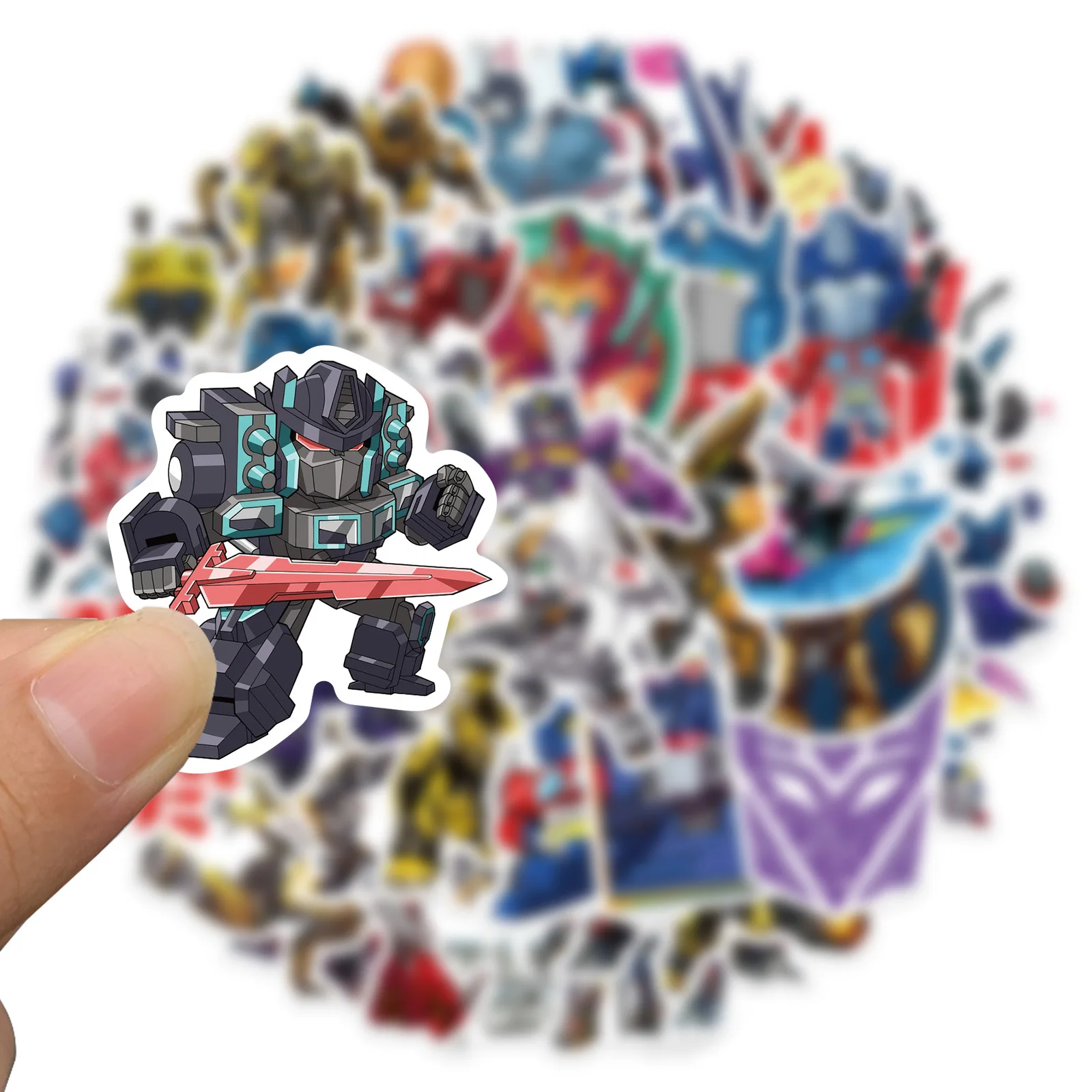 50pcs Transformers Stickers Robot Optimus Prime Luggage Trolley Suitcase Guitar Electric Car Waterproof PVC Graffiti Sticker