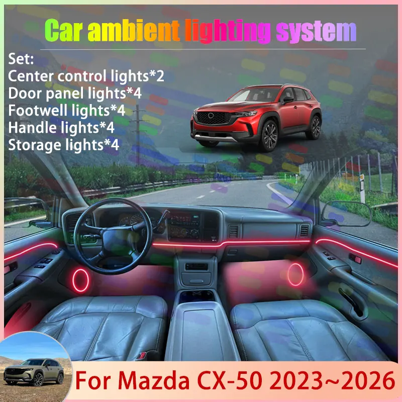 

For Mazda CX-50 VA 2023 2024 2025 2026 2/18 in 1 Car Atmosphere Light Lamp RGB Shade Ensemble Streamer Atmosphere Set Auto Parts