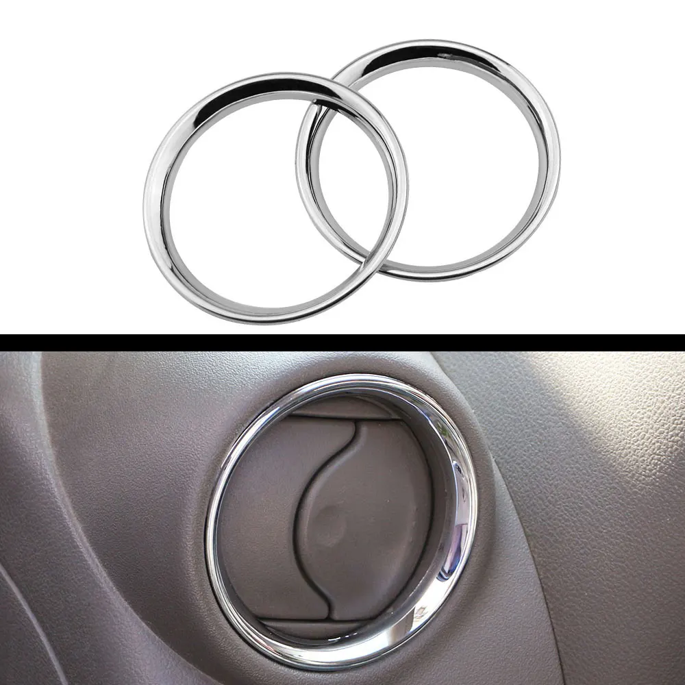 Car Air Outlet Cover for Nissan Sunny Versa Almera Latio 2012 - 2015 2016 2017 ABS Chrome A/C Air Vent Ring Cover Trim Sticker