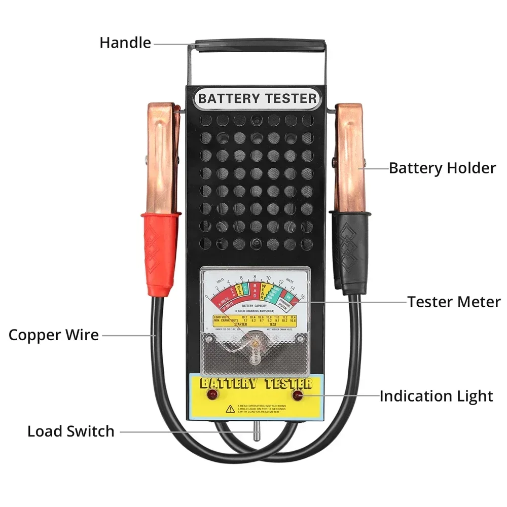 6V 12V 24V Car Battery Load Tester Equipment Alternator Discharge Tester High Precision Measuring Tool for Car, Motorcycles Boat