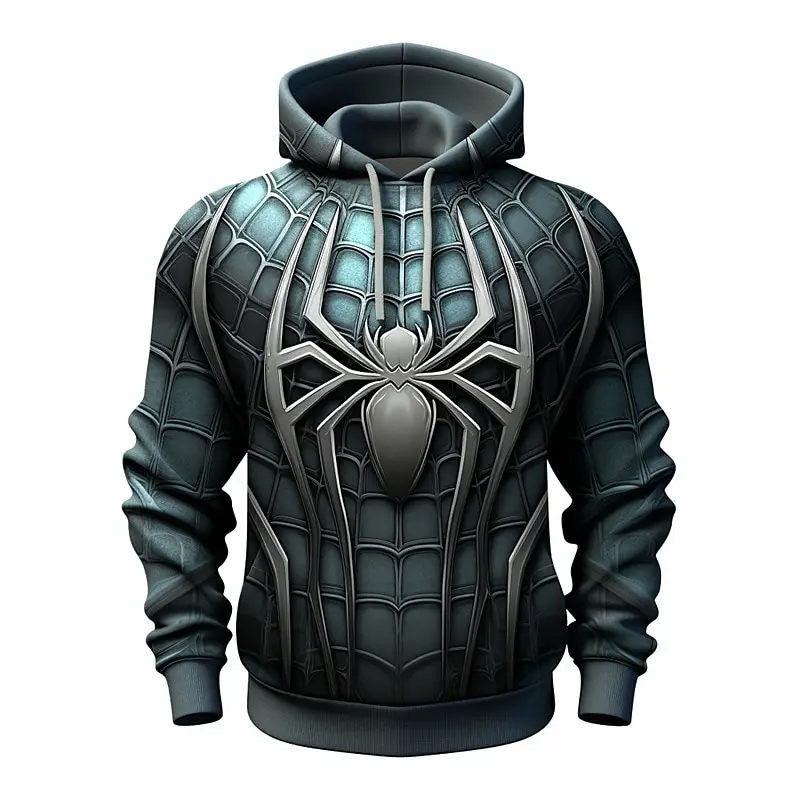 Men\'s 3DSpider Graphic Prints Leisure 3D Printing Hoodie Pullover Holiday Outgoing Spring and Autumn Clothing