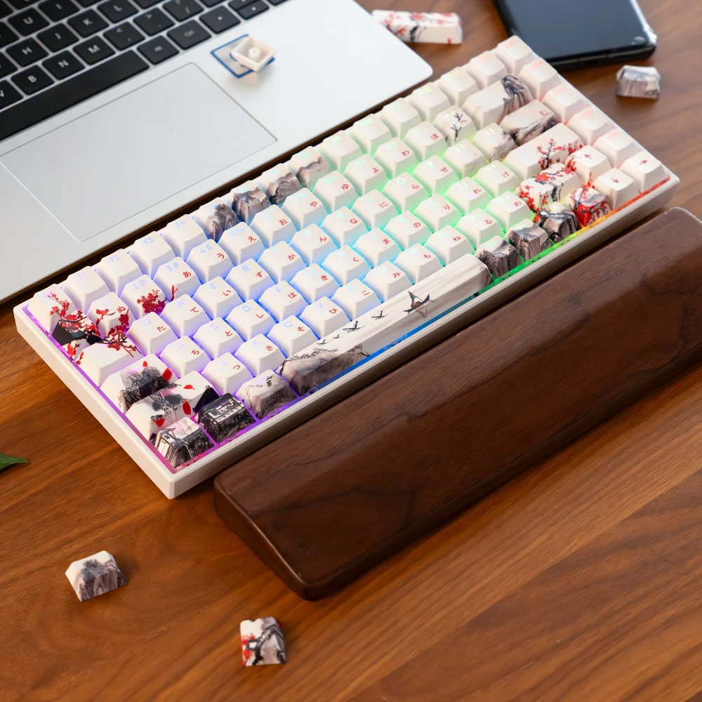 Shanshui Meihua Cherry Keycaps PBT 127 Toetsen Japanse Creatieve voor 60/64/84/98/108 Gaming Mechanische Toetsenbord MX Schakelaar